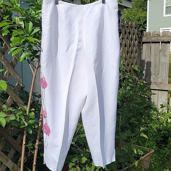 ❤️Women’s Cropped  high-rise LINEN Pants fully lined by Larry Levine,  S… - Picture 7 of 15